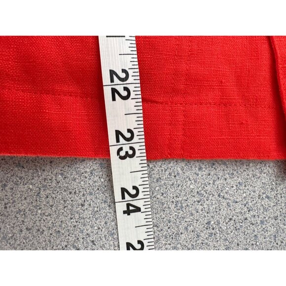 Chicos 100% Linen Open Front Blazer Women Medium (1)  Orange Long Cuffed Sleeve - Picture 7 of 7